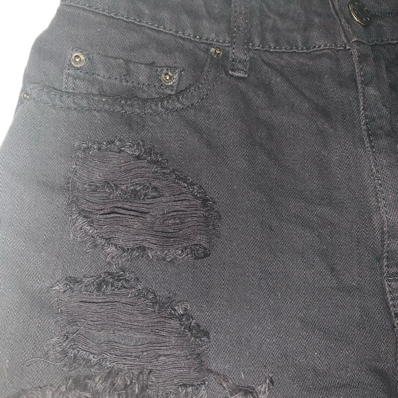 BDG Black Ripped Denim Short - Picture 2 of 8
